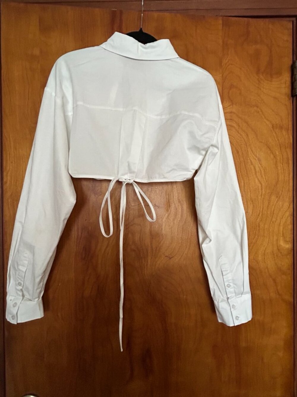 Lioness White Cropped Tie Front & Back Shirt XS - Picture 4 of 8